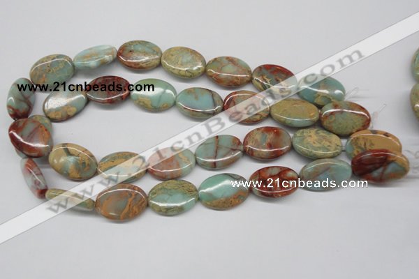 CNS94 15.5 inches 18*25mm oval natural serpentine jasper beads