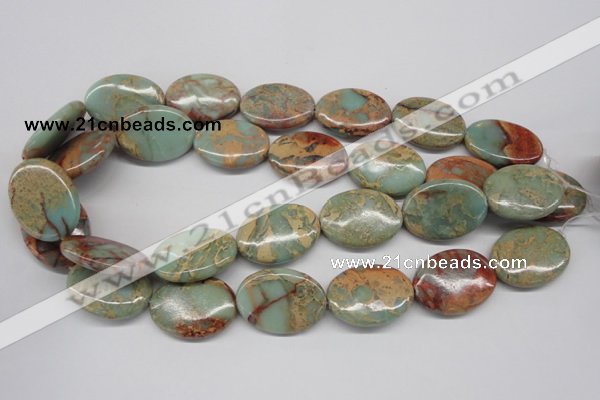 CNS96 15.5 inches 22*30mm oval natural serpentine jasper beads