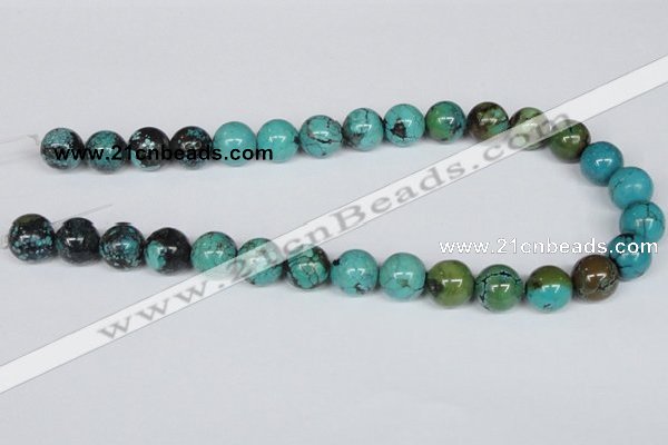 CNT06 16 inches 14mm round natural turquoise beads wholesale