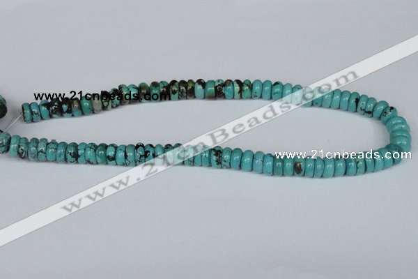 CNT10 16 inches 4*10mm rondelle natural turquoise beads wholesale