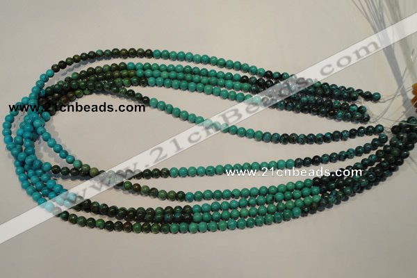 CNT101 15.5 inches 4mm round natural turquoise beads wholesale