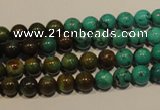 CNT102 15.5 inches 5.5mm - 6mm round natural turquoise beads wholesale