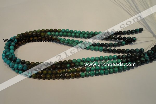 CNT102 15.5 inches 5.5mm - 6mm round natural turquoise beads wholesale