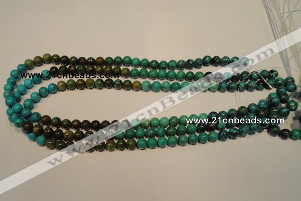 CNT103 15.5 inches 7mm round natural turquoise beads wholesale