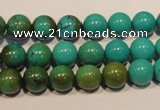 CNT105 15.5 inches 9mm round natural turquoise beads wholesale
