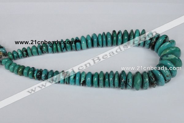 CNT11 16 inches multi-size rondelle natural turquoise beads wholesale