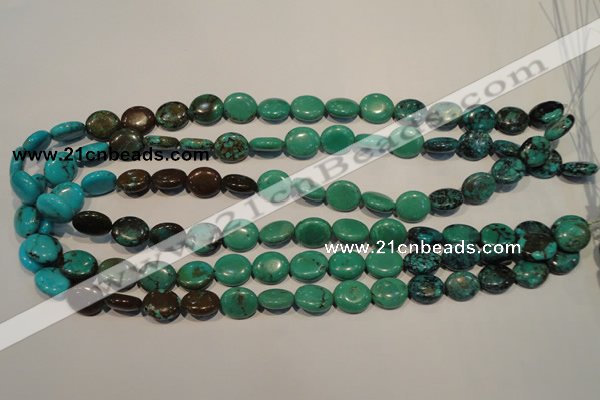 CNT120 15.5 inches 10*12mm oval natural turquoise beads wholesale