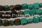 CNT125 15.5 inches 7*7mm faceted square natural turquoise beads