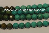 CNT130 15.5 inches 6mm faceted round natural turquoise beads