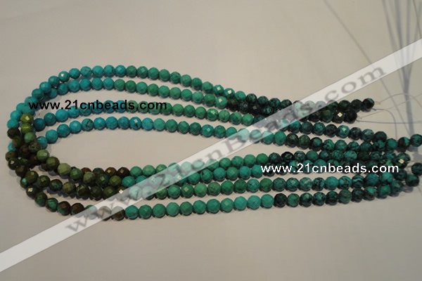 CNT130 15.5 inches 6mm faceted round natural turquoise beads