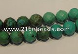 CNT131 15.5 inches 8mm faceted round natural turquoise beads