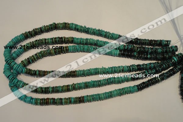 CNT138 15.5 inches 1.5*7.5mm disk natural turquoise beads