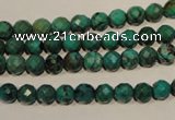 CNT140 15.5 inches 5.5mm - 6mm faceted round natural turquoise beads