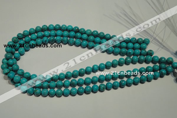 CNT147 15.5 inches 8mm round natural turquoise beads wholesale