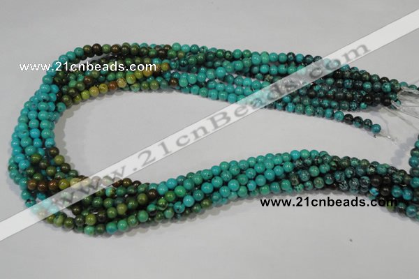 CNT207 15.5 inches 6mm round natural turquoise beads wholesale