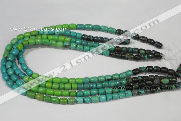 CNT210 15.5 inches 7*5mm – 7*9mm drum natural turquoise beads wholesale