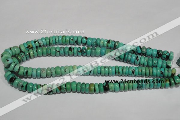 CNT223 15.5 inches 5*11mm rondelle natural turquoise beads wholesale