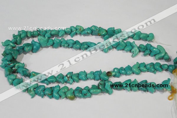 CNT232 15.5 inches 10*16mm animal natural turquoise beads wholesale