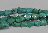 CNT236 15.5 inches 7*9mm bone natural turquoise beads wholesale