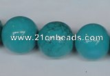 CNT25 16 inches 20mm round natural turquoise beads wholesale