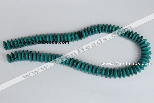 CNT27 16 inches 6*15mm rondelle natural turquoise beads wholesale