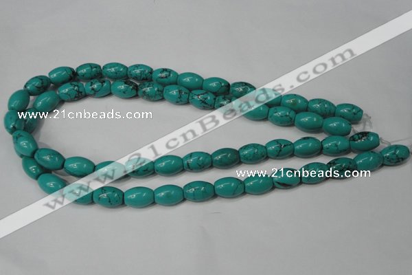 CNT369 15.5 inches 10*14mm rice turquoise beads wholesale