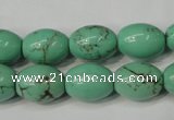 CNT370 15.5 inches 12*16mm rice turquoise beads wholesale