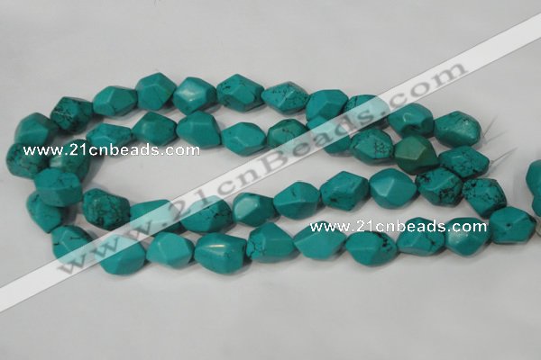 CNT374 15.5 inches 14*18mm faceted nuggets turquoise beads wholesale