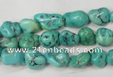 CNT380 15.5 inches 8*12mm nuggets natural turquoise beads