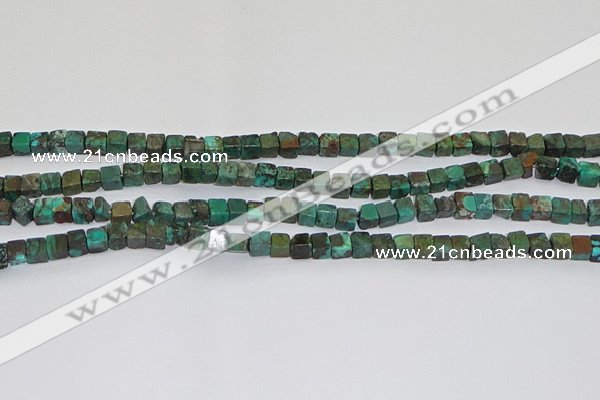 CNT400 15.5 inches 4*4mm cube turquoise beads wholesale