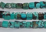 CNT401 15.5 inches 4*4mm cube turquoise beads wholesale