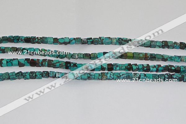 CNT401 15.5 inches 4*4mm cube turquoise beads wholesale