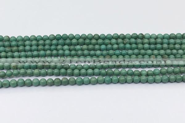 CNT572 15.5 inches 4mm round turquoise gemstone beads