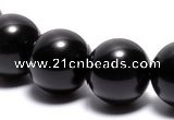 COB05 15 inches 14mm round black obsidian gemstone beads wholesale