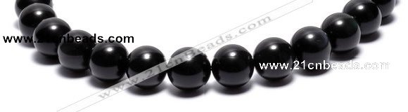 COB05 15 inches 14mm round black obsidian gemstone beads wholesale