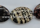 COB157 15.5 inches 22*30mm oval snowflake obsidian beads