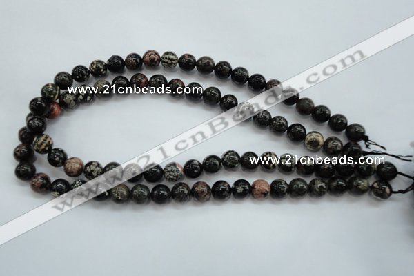 COB170 15.5 inches 10mm round snowflake obsidian beads