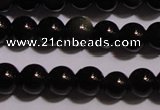 COB21 15.5 inches 4mm round black obsidian beads wholesale