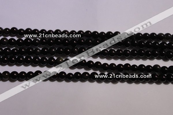 COB21 15.5 inches 4mm round black obsidian beads wholesale