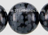 COB25 15 inches 12mm round snowflake obsidian gemstone beads wholesale