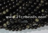 COB251 15.5 inches 4mm round golden obsidian beads wholesale