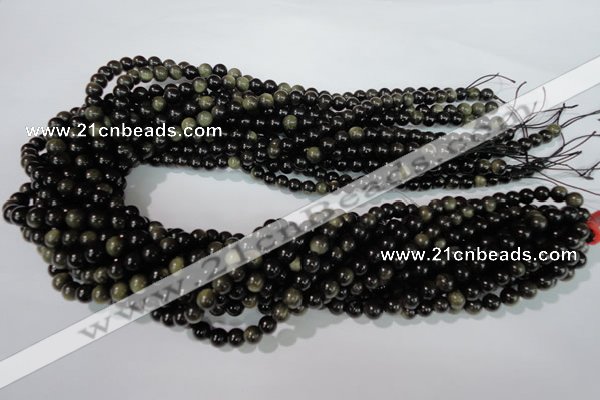 COB252 15.5 inches 6mm round golden obsidian beads wholesale