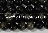 COB254 15.5 inches 10mm round golden obsidian beads wholesale