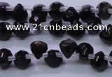 COB275 Top drilled 7*7mm faceted teardrop golden obsidian beads