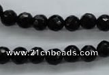 COB353 15.5 inches 8mm faceted round black obsidian beads