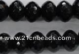 COB364 15.5 inches 12*16mm faceted rondelle black obsidian beads