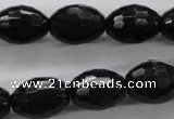 COB375 15.5 inches 13*18mm faceted rice black obsidian beads