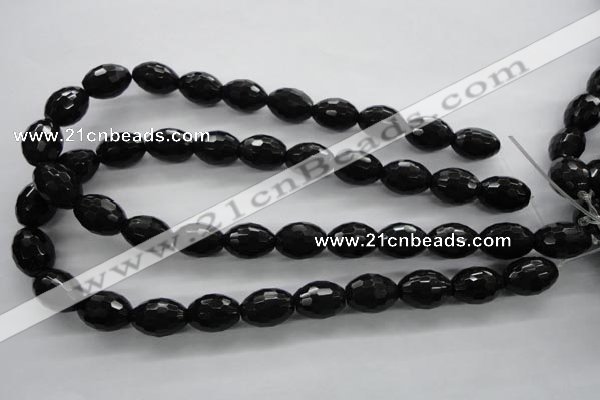 COB375 15.5 inches 13*18mm faceted rice black obsidian beads