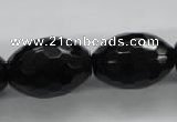 COB377 15.5 inches 18*25mm faceted rice black obsidian beads