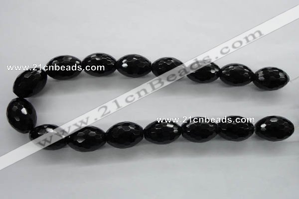 COB377 15.5 inches 18*25mm faceted rice black obsidian beads